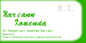 mariann komenda business card